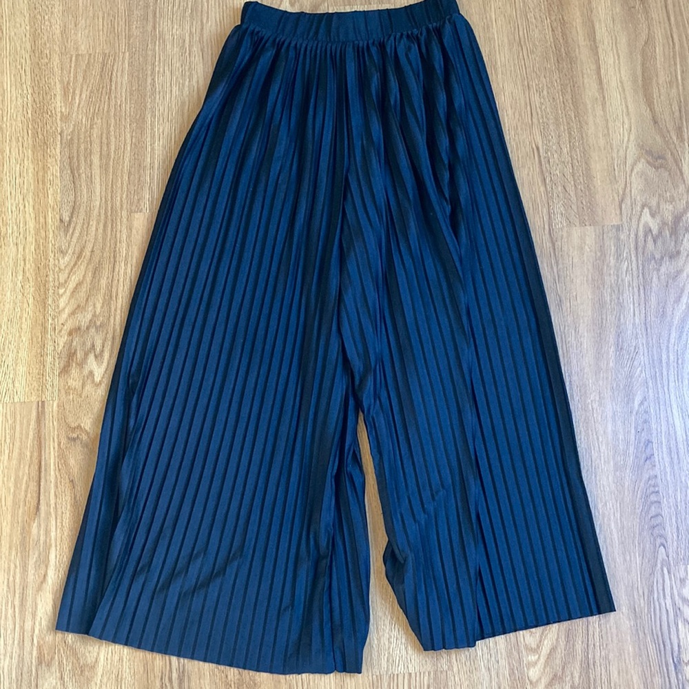 Stretch top wide leg sheer pants